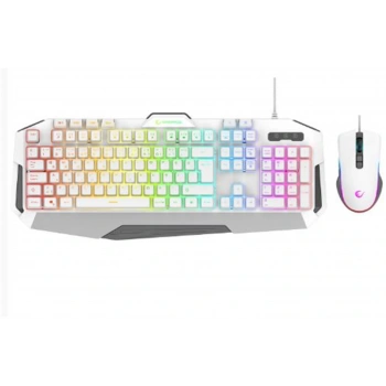Rampage KM-34 GLARE Beyaz Usb RGB Aydınlatmalı Q 12800 DPI Mouse Gaming Oyuncu Klavye Set