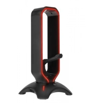 Rampage RM-H66 GUARD Siyah RGB Işıklı 2-Usb Port Kulaklık İçin Stand