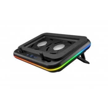Rampage S55 Angel Siyah 5 Mod RGB 120-120mm 2 Fanlı 14-17 Led Ekranlı Notebook Soğutucu Stand
