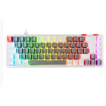 Rampage YORU MINI Gri-Beyaz Type-C Bağlantılı OUTEMU Red Swich Q Mekanik Gaming Oyuncu Klavye RGB