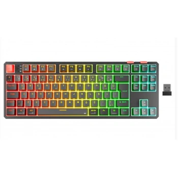Rampage YORU TKL PRO Gri-Siyah OUTEMU Red Swich Q Kablosuz RGB Mekanik Oyuncu Klavyesi