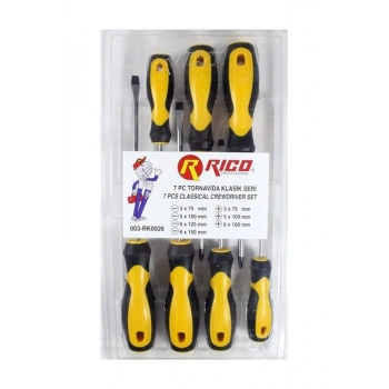 Rıco 003-RK0026 7li Klasik Tornavida Seti (4 Düz -3 Yıldız)