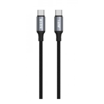 S-link Armor CC-01 60W 1.2m Type-C to Type-C PD Örgülü Metal Başlıklı Siyah Hızlı Şarj Kablosu