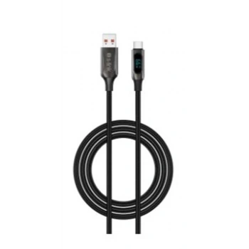 S-link Armor LED UC-066 66W 1m USB to Type-C PD Örgülü LED Başlıklı Siyah Hızlı Şarj Kablosu