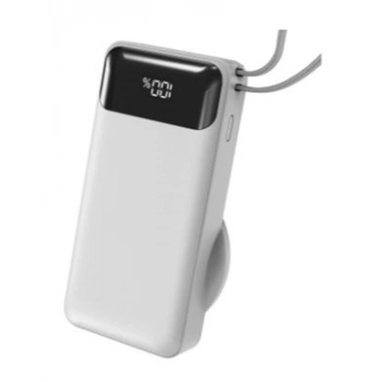 S-link G360 10000mAh PD35W+Magsafe 15W Type-C Kablolu Beyaz LCD Taşınabilir Powerbank