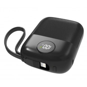 S-link MP110 10000mAh PD22.5W Type-C+Lightning Kablolu Siyah  Pil Şarj Cihazı Powerbank