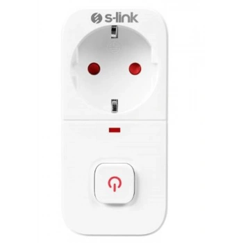 S-link SL-010 16A-250V 750 Joule Anahtarlı Isıya Duyarlı Devre ve Akım Korumalı Tekli Priz