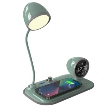 S-link SL-CW21 Yeşil Telefon Uyumlu Fast Şarj 15W Ayarlanabilir Led Işıklı  Masa Lambası