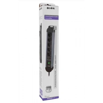 S-link SPGKS05 1.5m 3G1.5mm2 900 Joule 5Li Akım Kor. Gri Priz Çoklayıcı