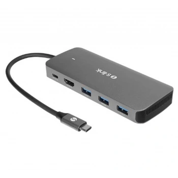S-link SWV-USBC036 6 in 1 Gri Metal Type-C to HDMI Depolama Fonskiyonlu 6 in 1 USB-C Hub