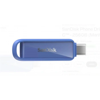 Sandisk SDIXS0N-256G-GN6ND 256GB Phone Drive with USB-C-128GB (Maritime Blue) Flash Bellek