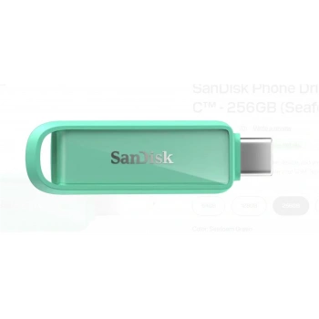 Sandisk SDIXS0N-256G-GN6NQ 256GB Phone Drive with USB-C-128GB (Seafoam Green) Flash Bellek