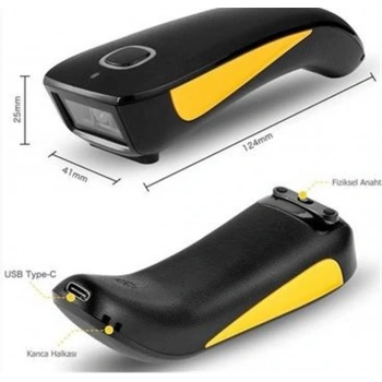 Tiger Perkon BS92 2D Karekod Bluetooth+2.4 Ghz Kablosuz Barkod Okuyucu