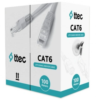 Ttec KBL-CAT6-23CCA-IN100G İç Mekan PVC Gri 100 metre Kablo
