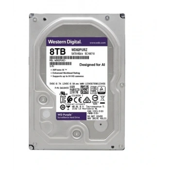 Wd 8Tb Purple WD82PURZ 7200RPM 256MB 7x24 Güvenlik Harddisk (İthalat)