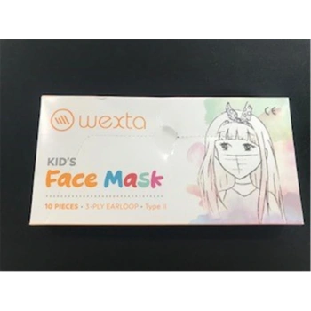 Wexta STL3PLY 10LU Meltblown Filtreli Desenli Çocuk Koruyucu Yüz Maskesi