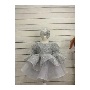 Kırık Beyaz Kız Çocuk Elbisesi