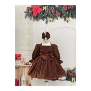 Kiremit Sim Dökmeyen Kız Çocuk Elbisesi