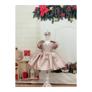 Gül Kurusu Kız Çocuk Elbisesi