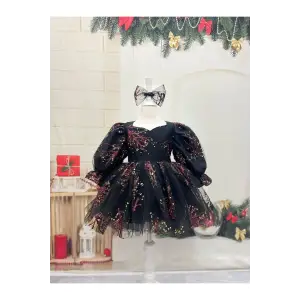 Siyah Kız Çocuk Elbisesi