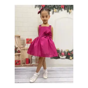 Acık Kırmızı Sıfır Kollu Elbise