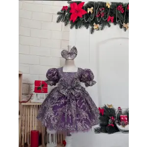 Lillal Simli Kız Çocuk Elbisesi