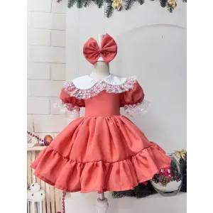 Mercan pembesi Kız çocuk elbise abiye