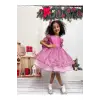 Pembe Payetli Kız Çocuk Elbisesi