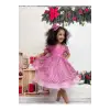 Pembe Payetli Kız Çocuk Elbisesi