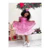 Pembe Payetli Kız Çocuk Elbisesi