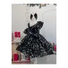 Siyah Payetli Tek Omuzlu Kız Çocuk Elbisesi