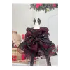 Bordo Kare Yakalı Kız Çocuk Elbisesi