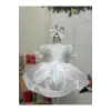 Beyaz Jan Jan Kız Çocuk Elbisesi