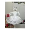 Beyaz Jan Jan Kız Çocuk Elbisesi
