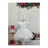 Beyaz Dantelli Kız Çocuk Elbisesi