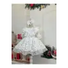 Beyaz Dantelli Kız Çocuk Elbisesi
