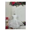 Beyaz Fiyonklu Kız Çocuk Elbisesi