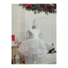 Beyaz Fiyonklu Kız Çocuk Elbisesi