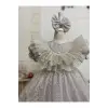 Kırık Beyaz Fırfırlı Kız Çocuk Elbisesi