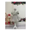 Kırık Beyaz Fırfırlı Kız Çocuk Elbisesi