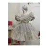 Kırık Beyaz Fırfırlı Kız Çocuk Elbisesi