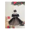Siyah Fır Fırlı Kız Çocuk Elbisesi
