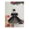 Siyah Fır Fırlı Kız Çocuk Elbisesi