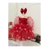 Yıldızlı Desenlı Kız Çocuk Elbisesi