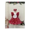 Minnie Mouse Kırmızı Puantiyeli Kız Çocuk Elbisesi