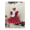 Minnie Mouse Kırmızı Puantiyeli Kız Çocuk Elbisesi
