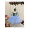 Bebe Mavisi Payetli Kız Çocuk Elbisesi