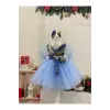 Bebe Mavisi Payetli Kız Çocuk Elbisesi