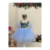 Bebe Mavisi Payetli Kız Çocuk Elbisesi