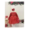 Nar Çiceği Bebe Yakalı Kız Çocuk Elbisesi